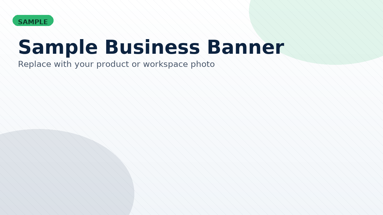 Sample business banner — replace with your photo